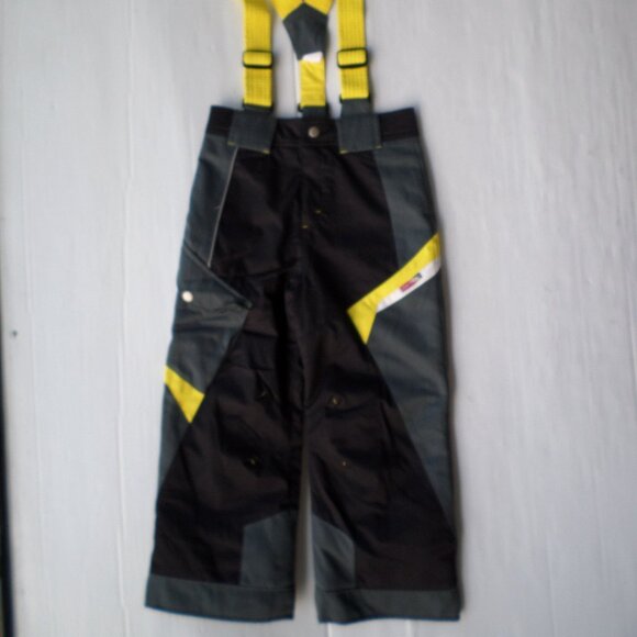 Obermyer Kids Ski Bibs w/ I-Grow Technology Size 6 Black/Grey/Yellow - Picture 1 of 7